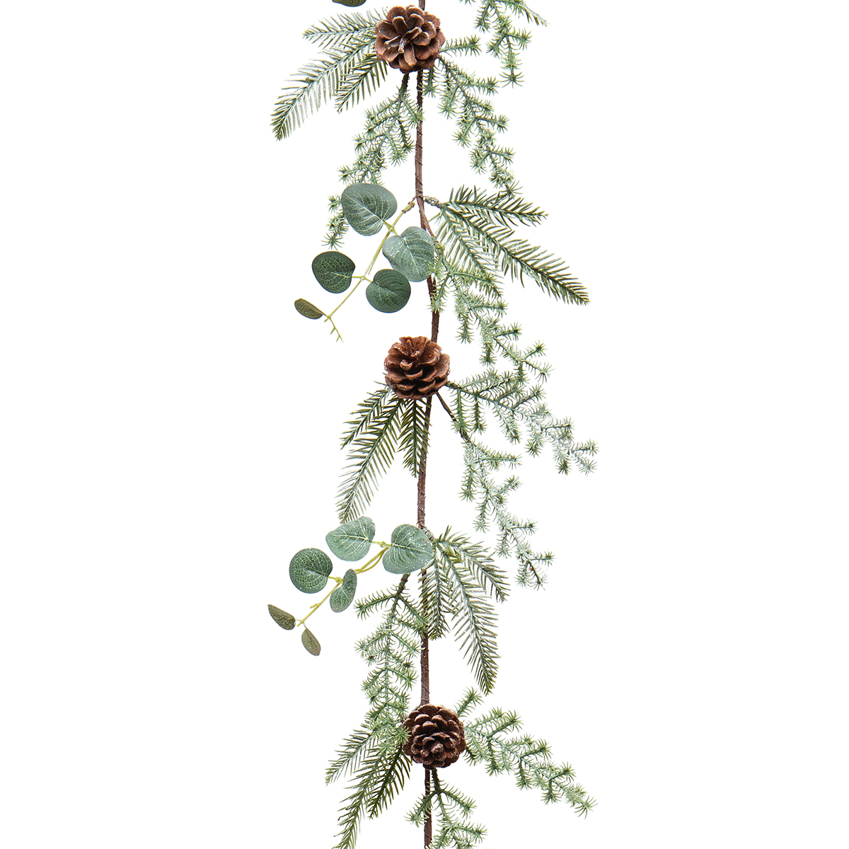 !FROSTED PINE GARLAND WITH EUCALYPTUS, GLITTER f33