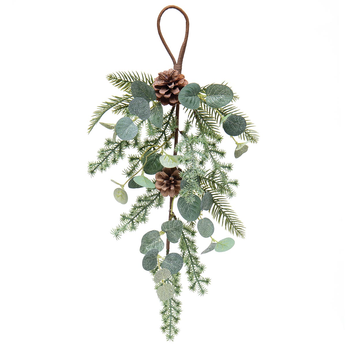 !FROSTED PINE BOUGH WITH EUCALYPTUS, GLITTER f33