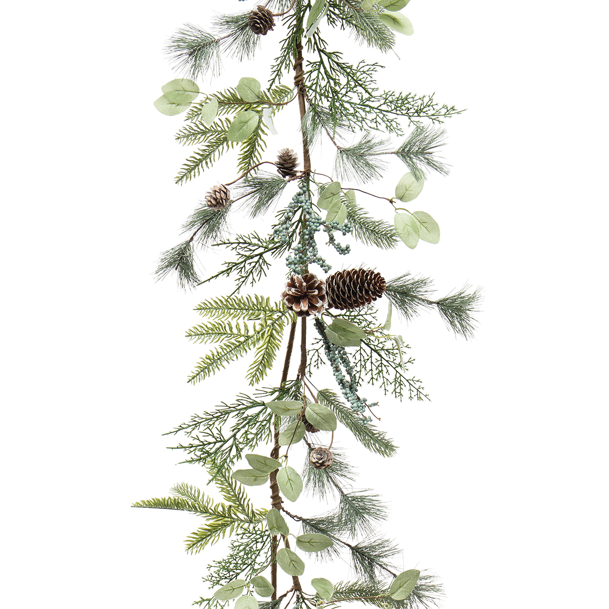 !WINTER GREEN PINE MIX GARLAND WITH JUNIPER BERRIES AND