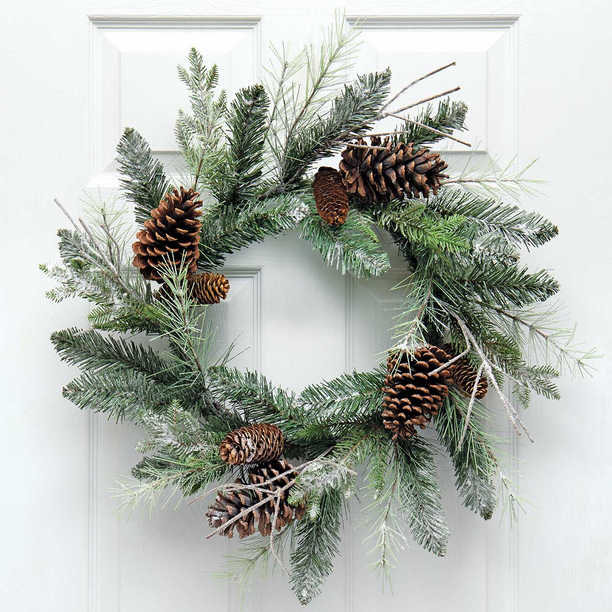 !MONTREAL MIX PINE WREATH FROSTED WITH BIRCH TWIG