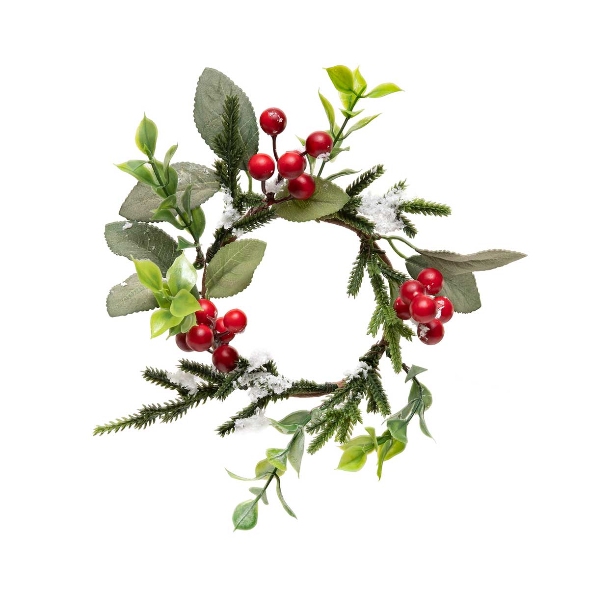 !CHALET CHRISTMAS BERRY CANDLE RING 8"