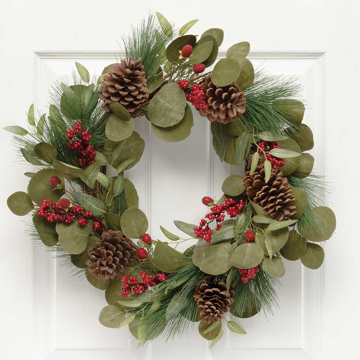 !MIXED EUCALYPTUS WREATH WITH WIRED STEMS