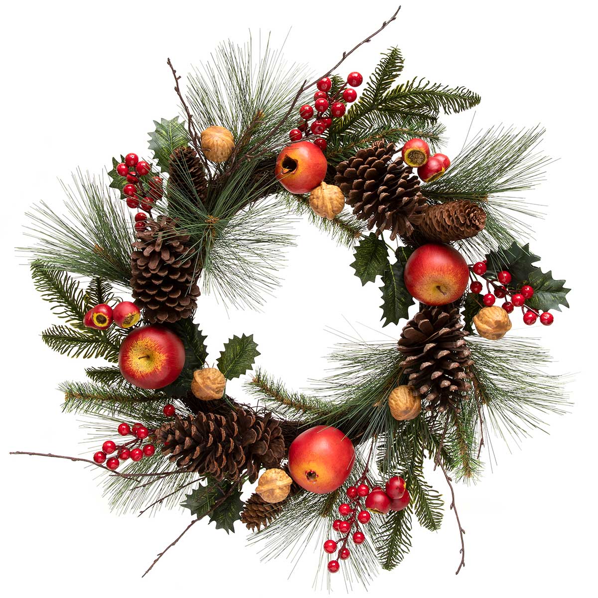 !POMEGRANATE AND PINE WREATH 24"
