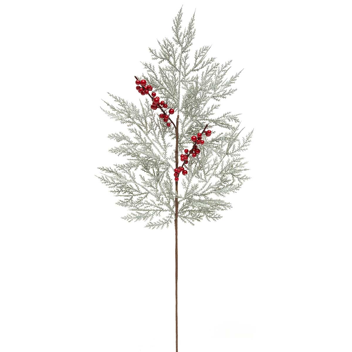 FROSTED CEDAR SPRAY WITH RED BERRIES 31"