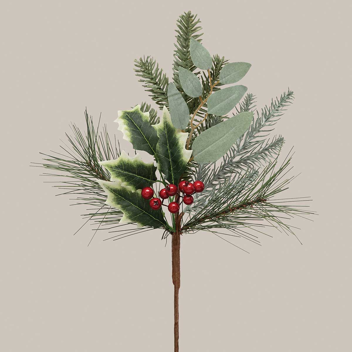PIK PINE/RED BERRIES/HOLY 10IN X 18IN RED/GREEN
