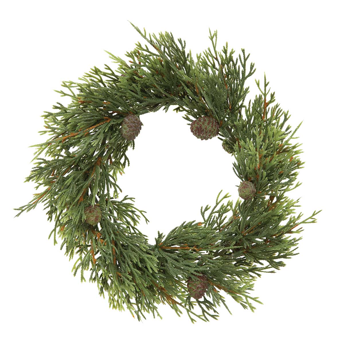 CANDLE RING CEDAR PINE 9IN (INNER RING 5IN) GREEN