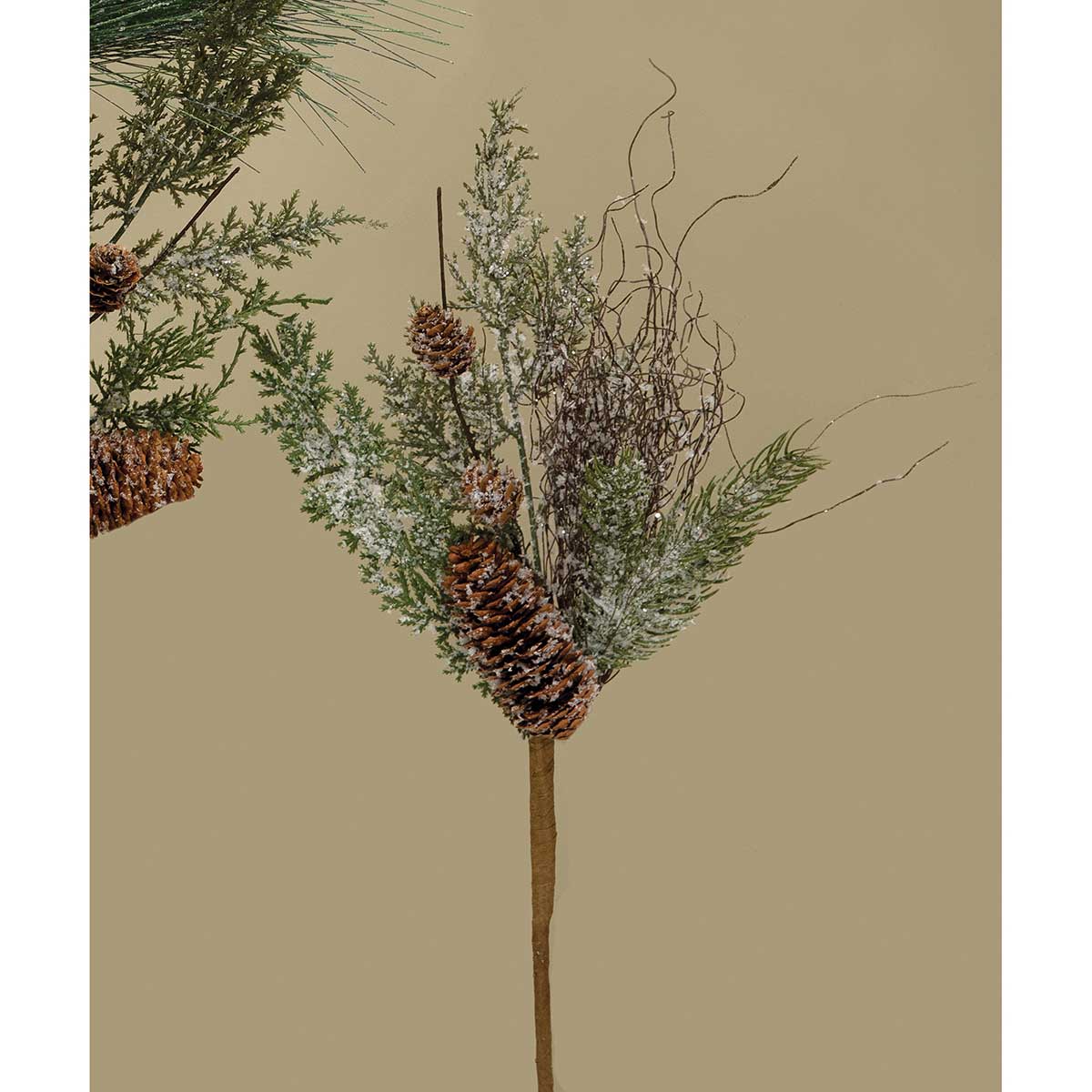 FROSTED LONG NEEDLE PINE PIK WITH CEDAR, PINECONES - Click Image to Close