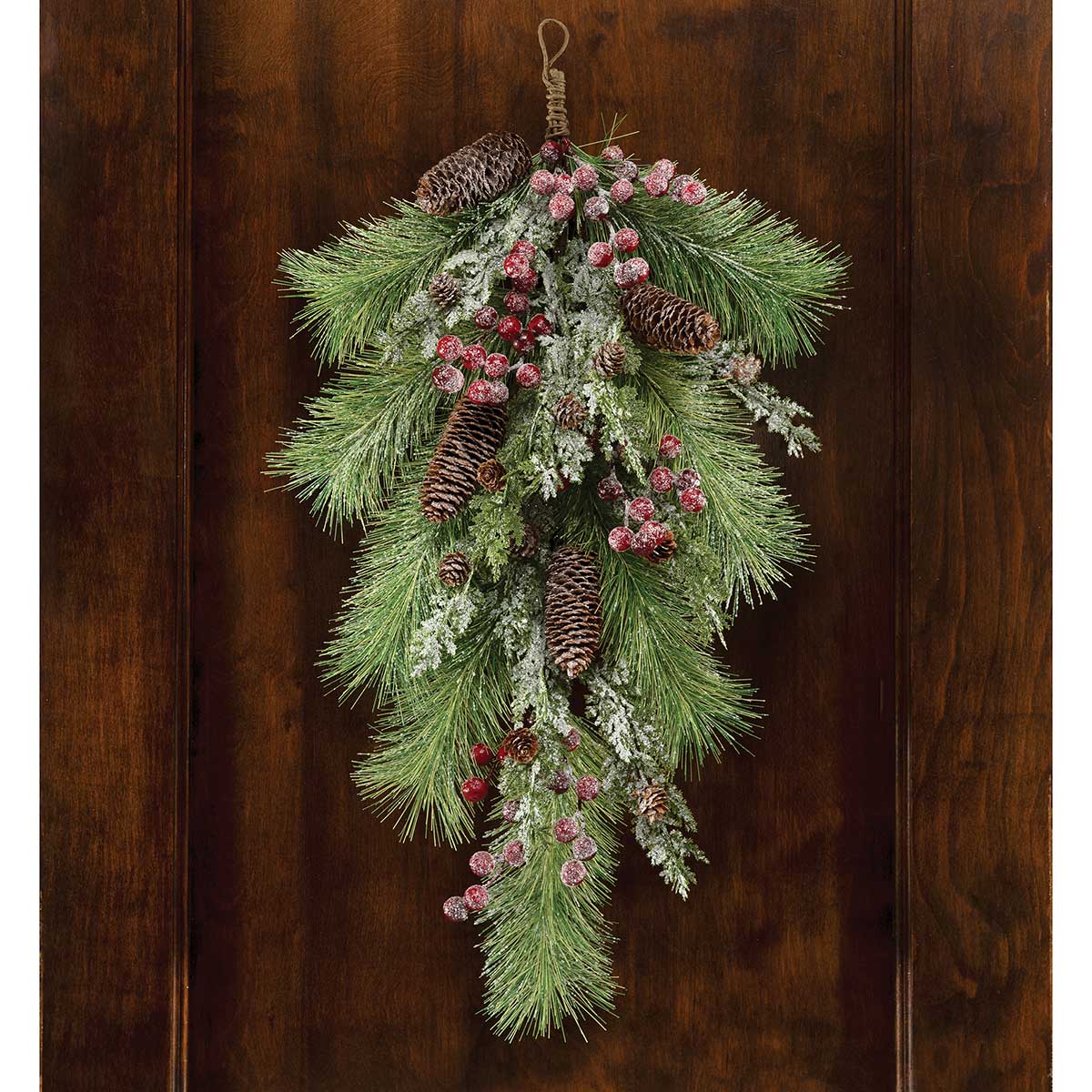 FROSTED RED BERRY/PINE BOUGH WITH PINECONES
