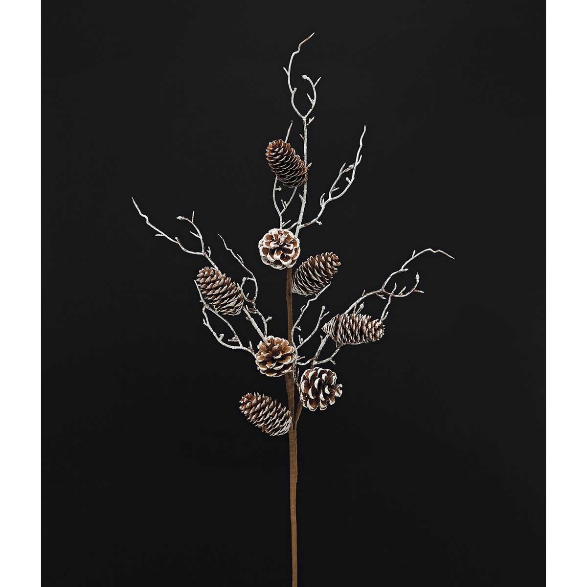 WHITEWASHED PINECONE AND FAUX TWIG SPRAY 10"X29"