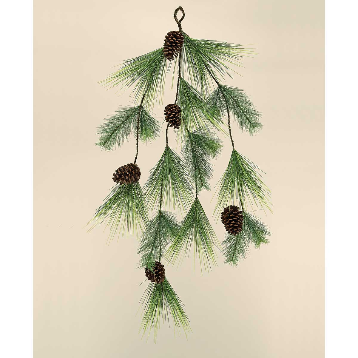 TWO-TONE LONG NEEDLE PINE CASCADE WITH PINECONES 25"X50" - Click Image to Close