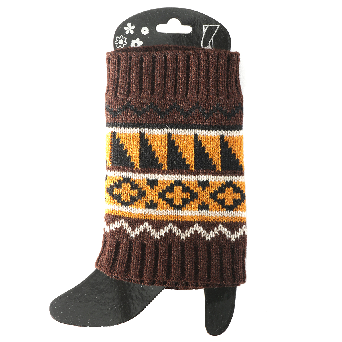 Brown/Orange Sweater Boot Cuff Short 50sp