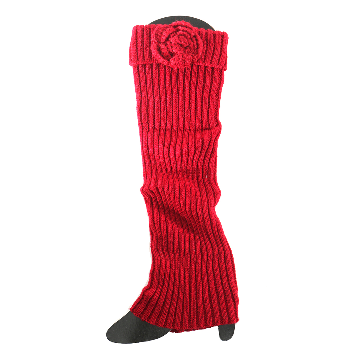 Burgundy Boot Cuff with Flower Tall 50sp
