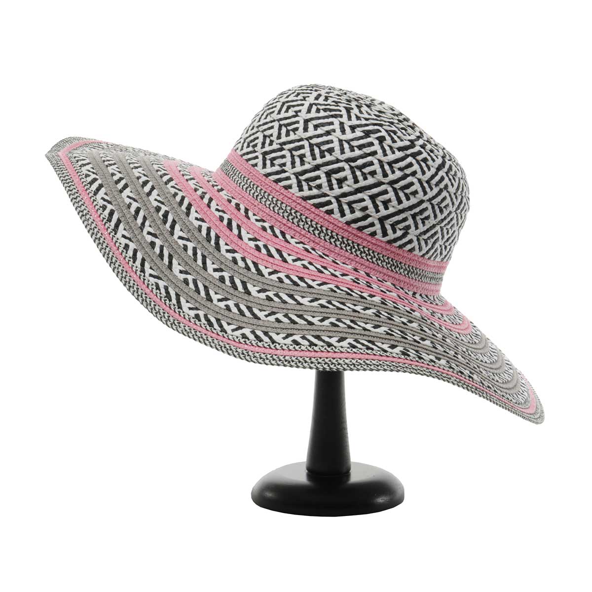 Grey/Pink/Black Panama Hat 50sp