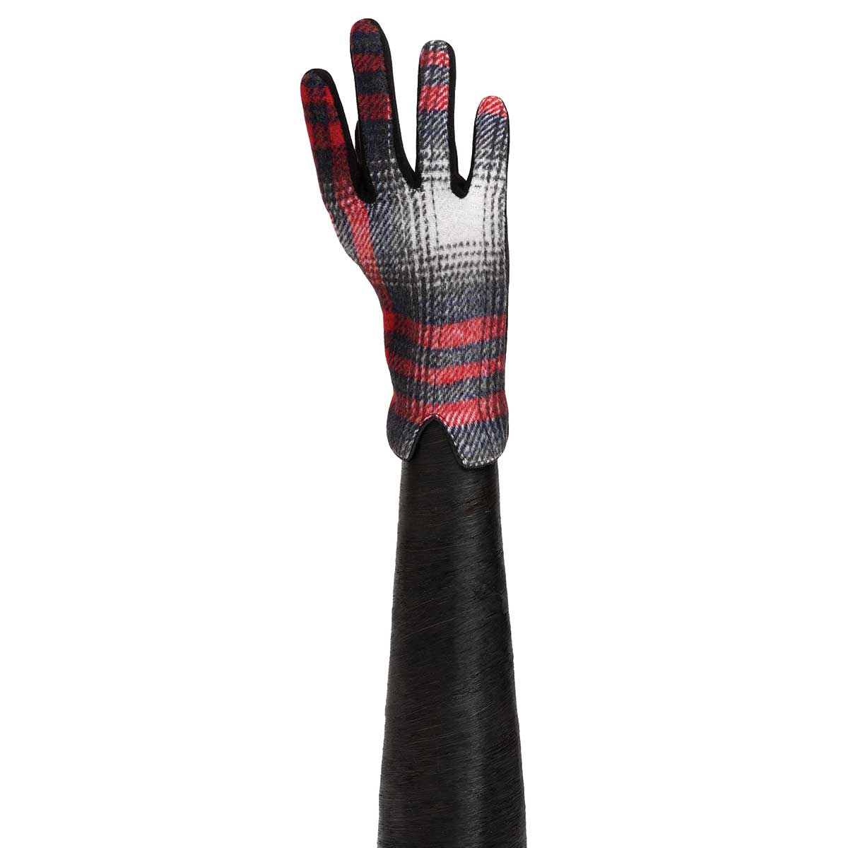 GLOVES PLAID BLACK/RED - Click Image to Close