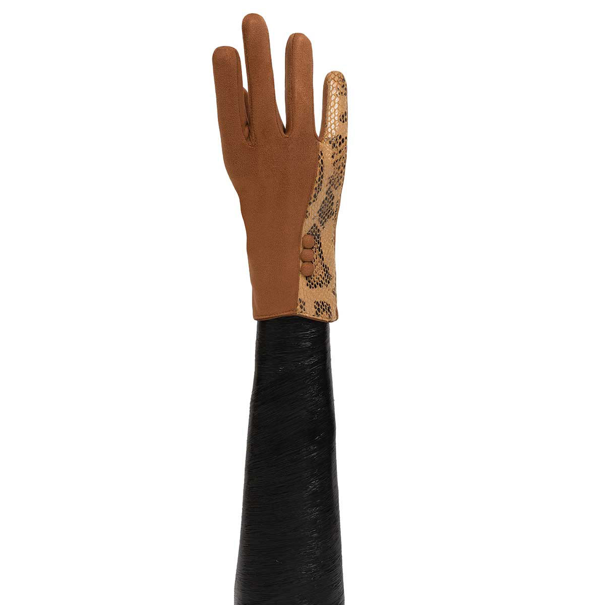 GLOVES PYTHON TRIM TAN