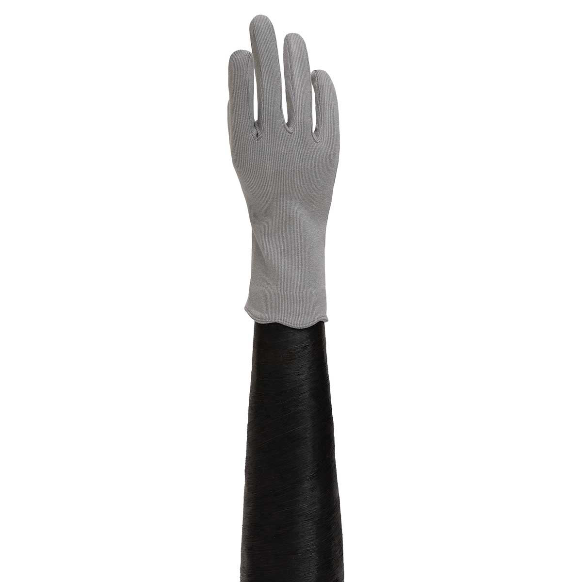 GLOVES SCALLOP TRIM GREY - Click Image to Close