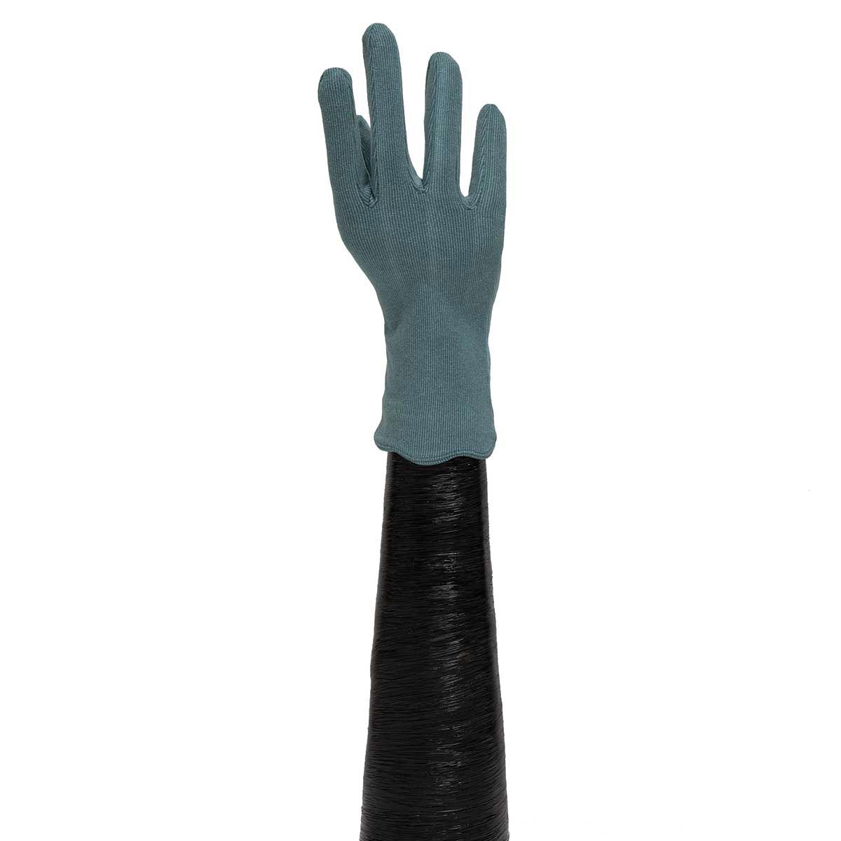 GLOVES SCALLOP TRIM TEAL - Click Image to Close