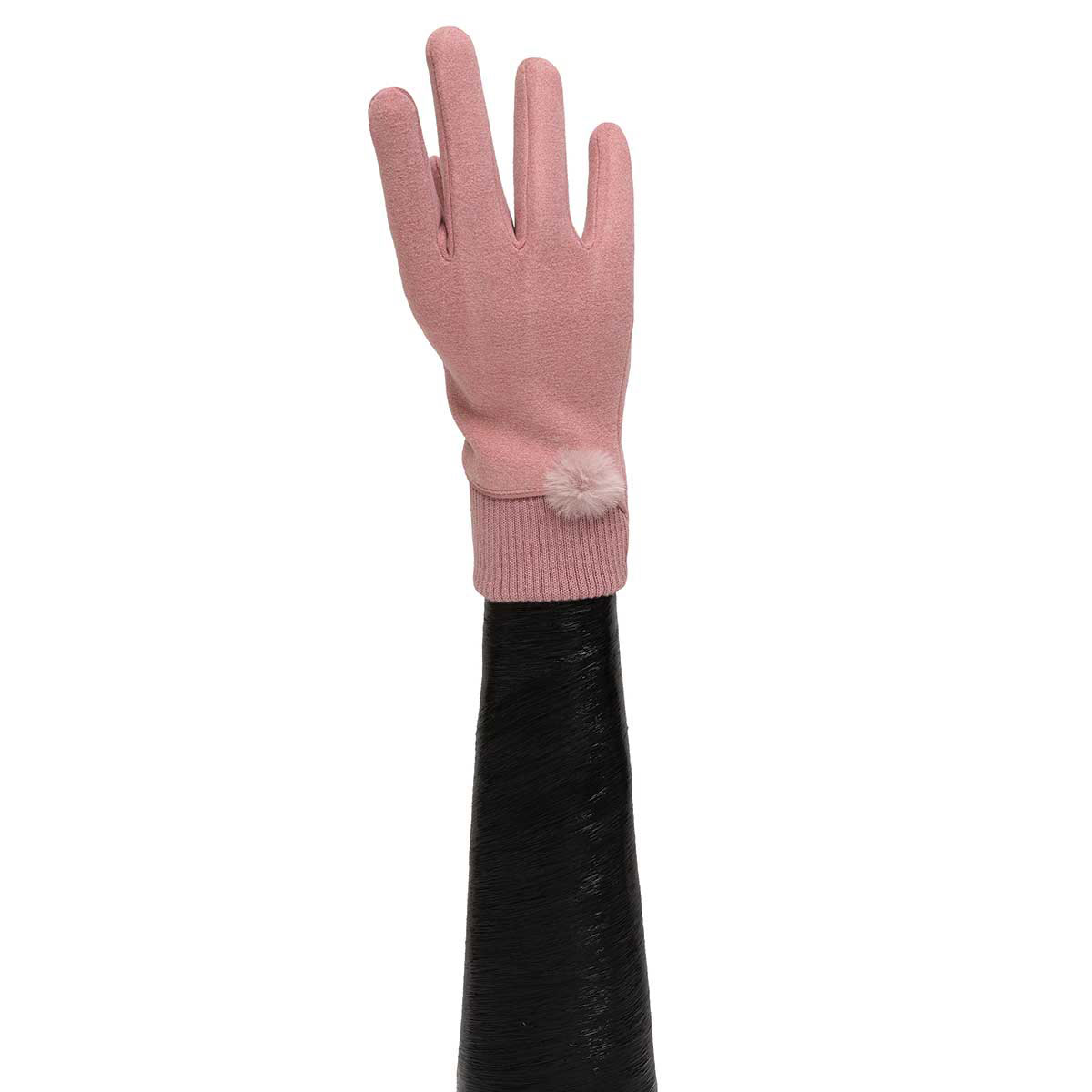 GLOVES FUR PUFF PINK - Click Image to Close