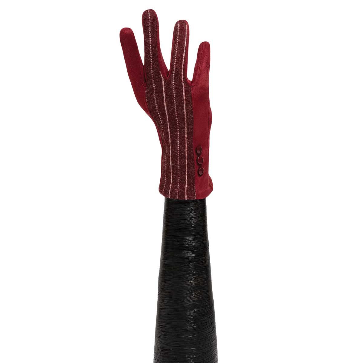 GLOVES STRIPE TRIM RED