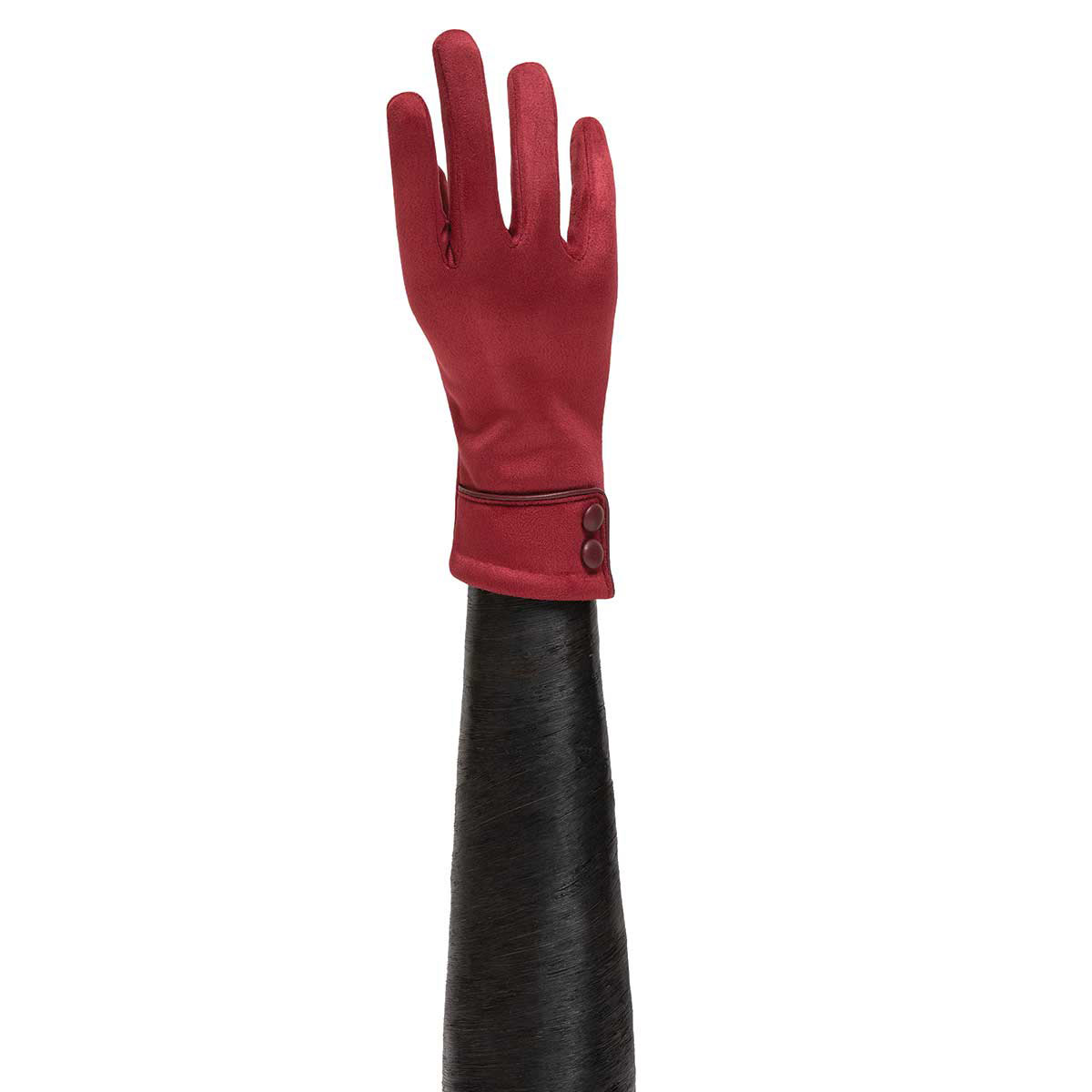 RED GLOVES WITH 2 BUTTON CUFF