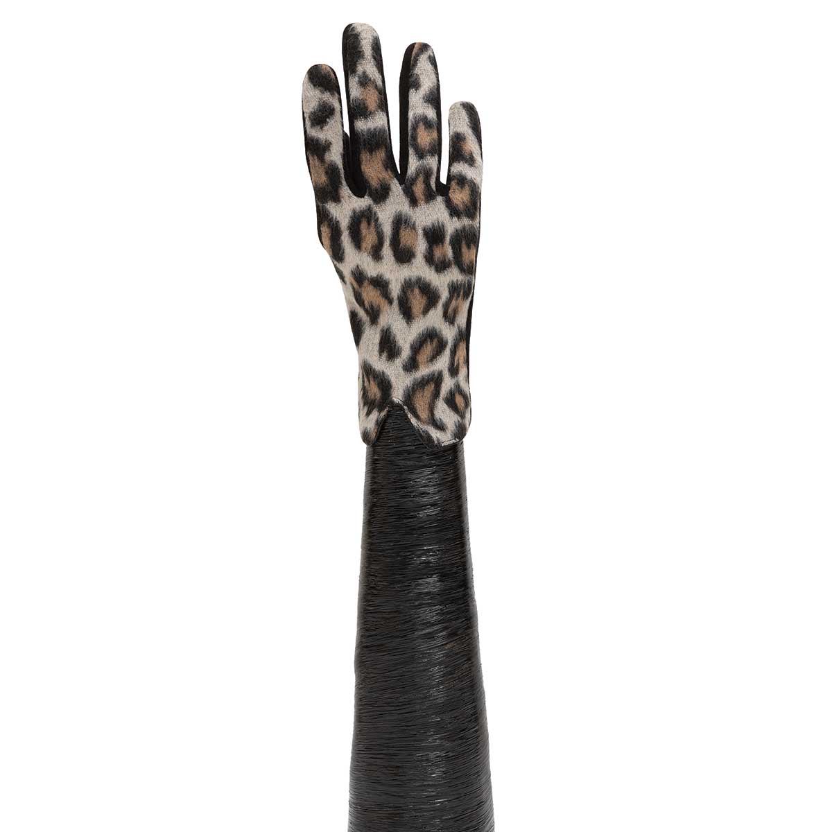 TAN AND BROWN LEOPARD GLOVES