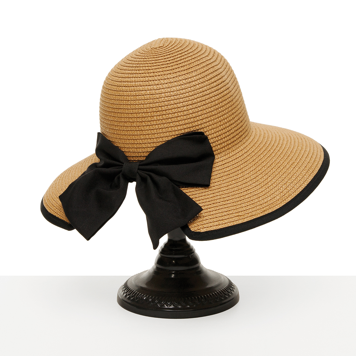 HAT TAN WITH BLACK BOW