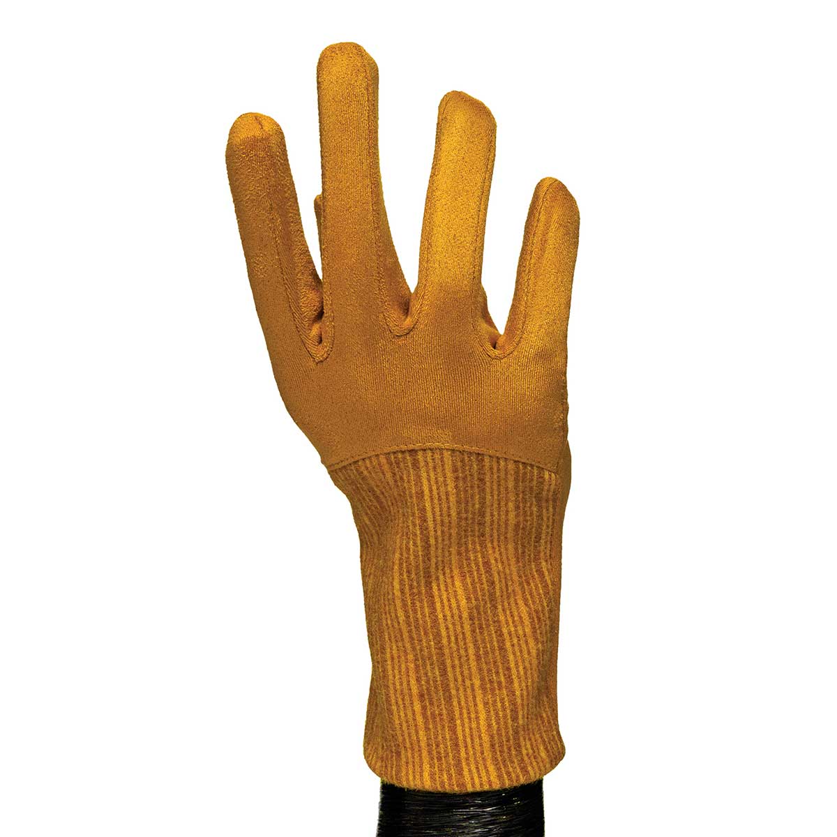 GLOVES FAUX SUEDE MUSTARD