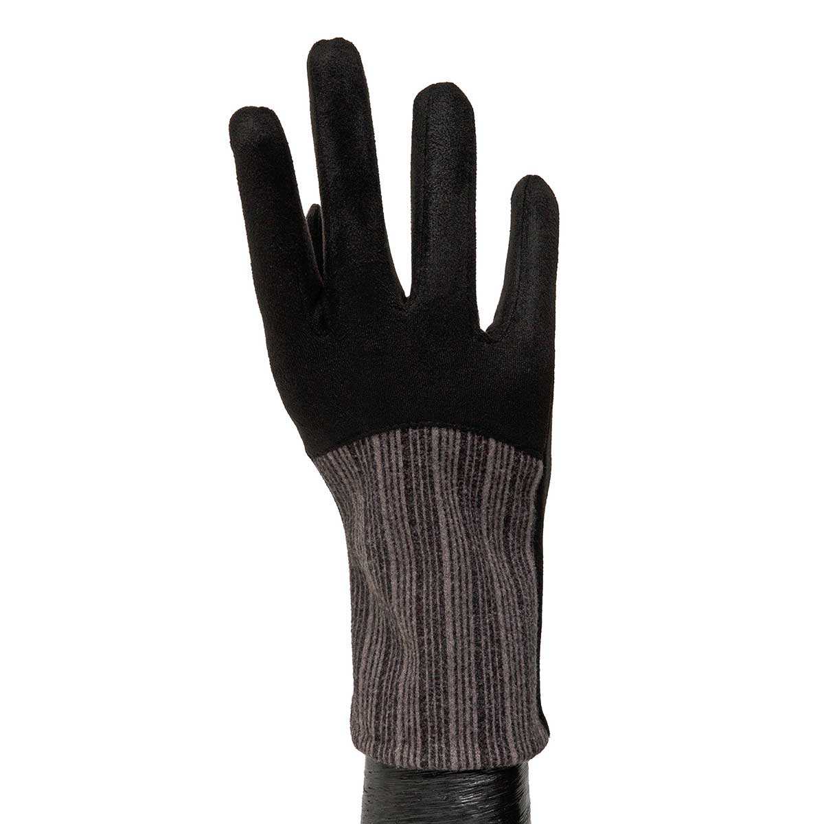 GLOVES FAUX SUEDE BLACK