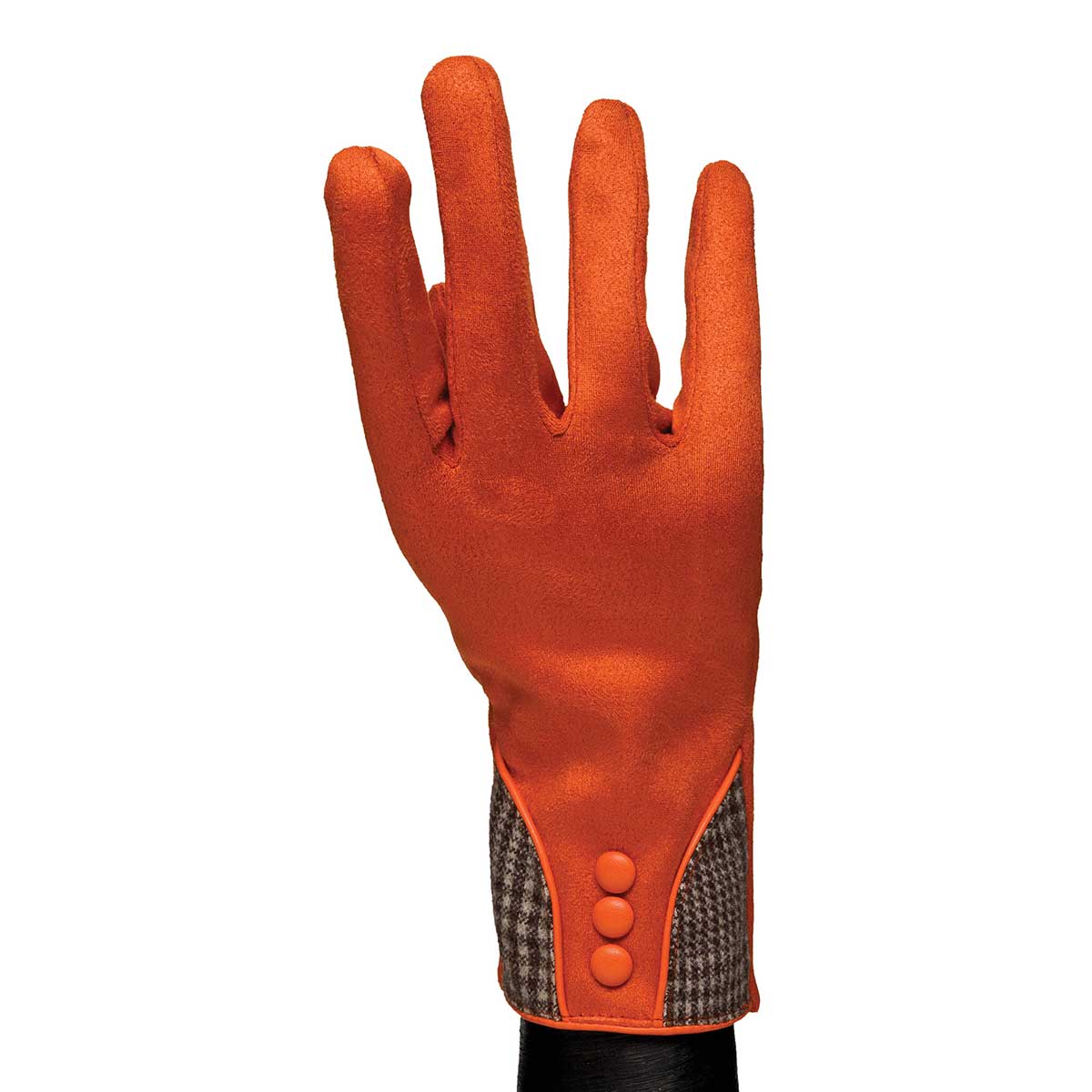 GLOVES FAUX SUEDE ORANGE