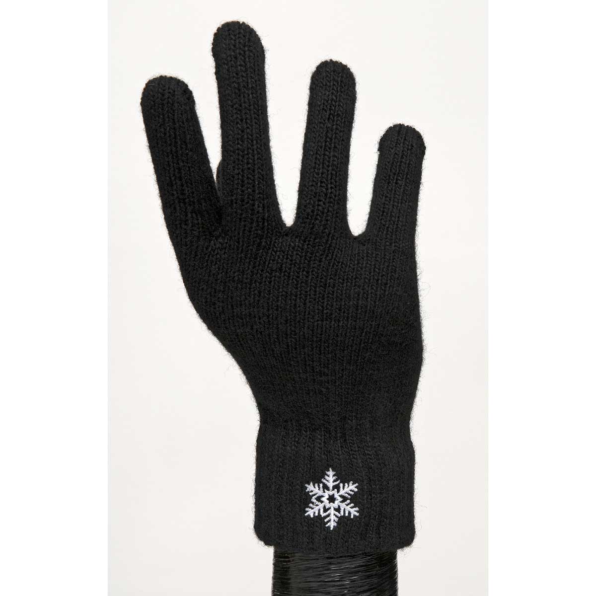 GLOVES KNIT BLACK - Click Image to Close