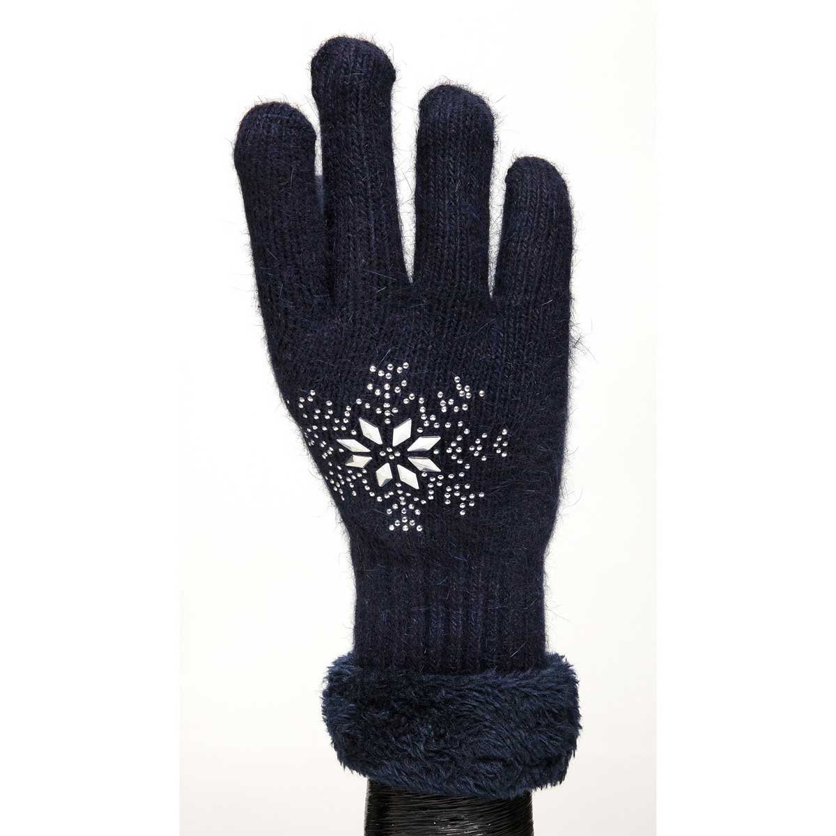 GLOVES FUZZY NAVY - Click Image to Close